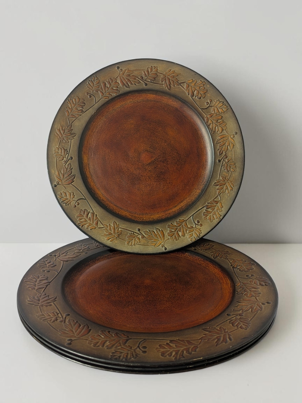 Better Homes & Gardens Faux Antique Copper Charger Plates Set Of 4